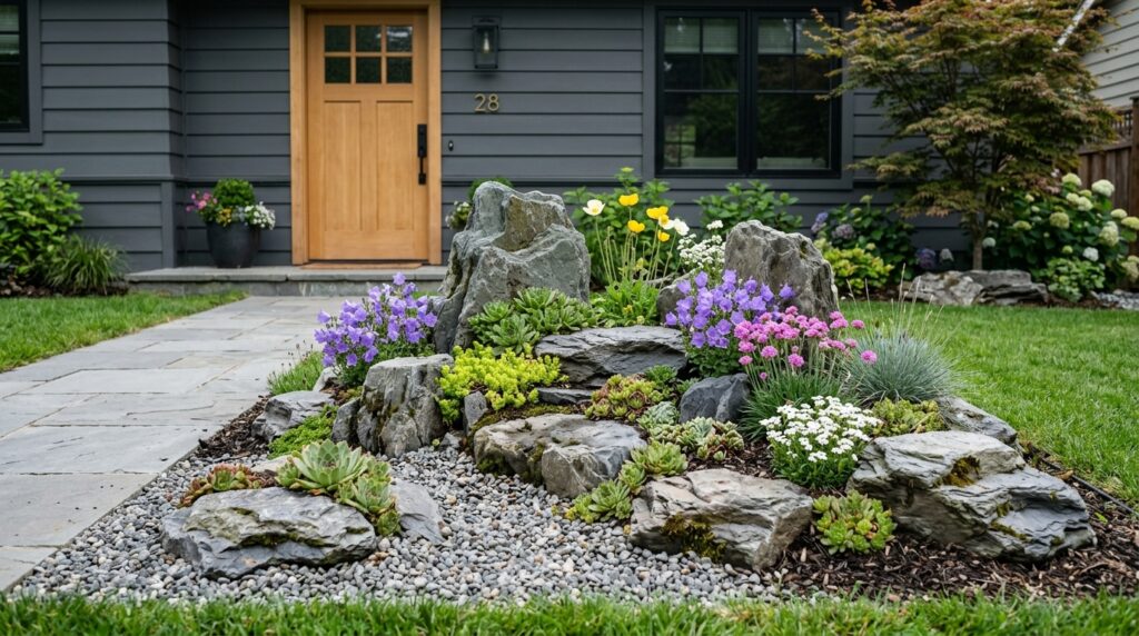 low maintenance rock garden ideas for small front lawns