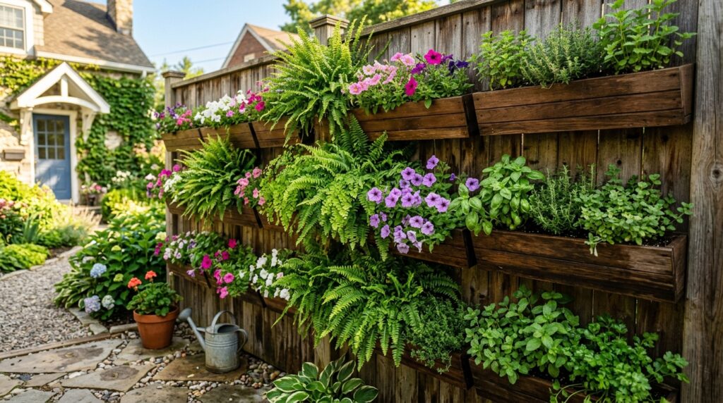 vertical wall planter front lawn garden ideas for small spaces